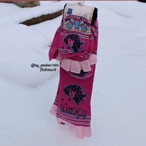 𝗙𝗔𝗦𝗛𝗜𝗢𝗡 𝗦𝗘𝗧 Gloves/Socks Size 9-11 Pink